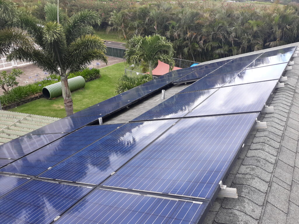 clean solar panels on roof